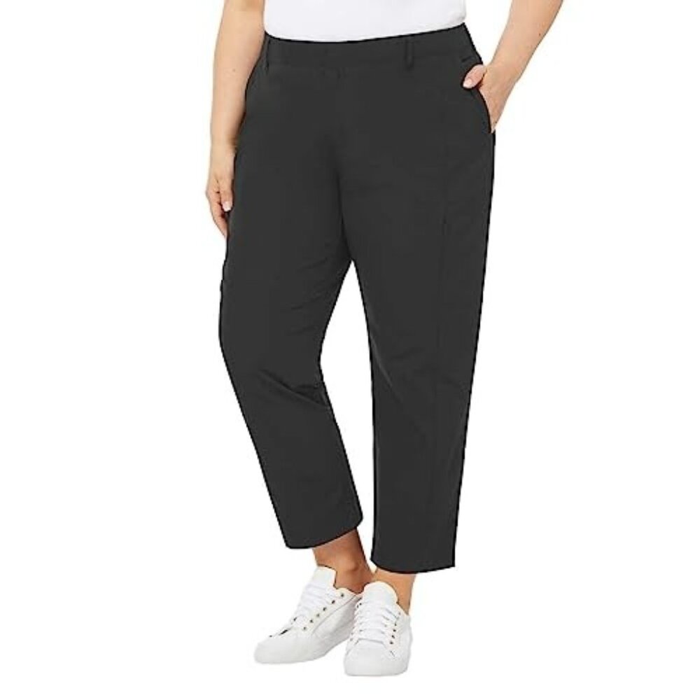 Kirkland Women's 14 Ankle Travel Pants 4-Way Stretch Lightweight Elastic Waist